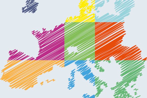 Teaserbild Europawahl, Foto: Schraffierte Landkarte Europas