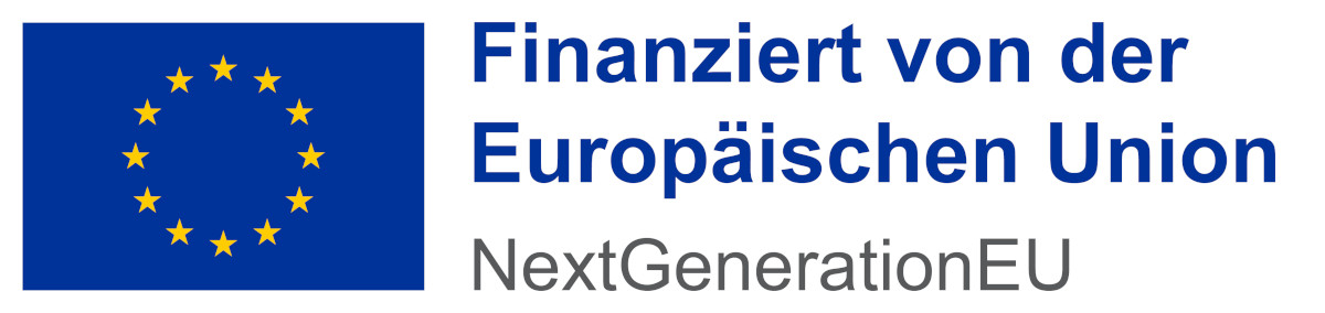 Logo: Flagge der Europäischen Union mit Text "Finanziert von der Europäischen Union - NextGenerationEU"